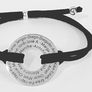 pulsera donut 30mm plata de ley o 38mm en zamak baño plata de ley