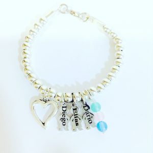 Pulsera bolitas con niños PERSONALIZABLE
